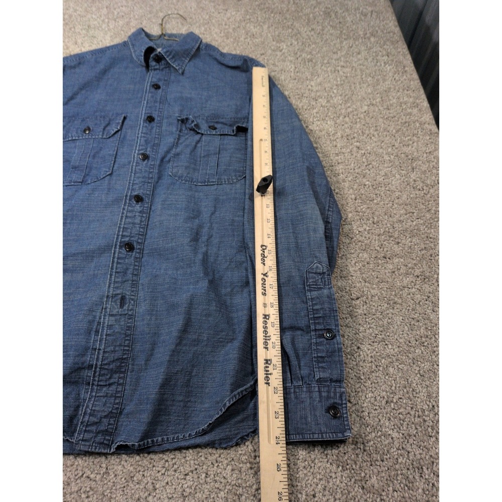 J.Crew Mens Blue Micro Stripe Cotton Button Down Shirt Small Long Sleeve Pockets - Picture 5 of 6